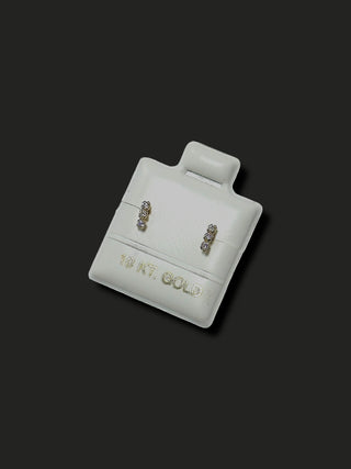 Broquel Rectangular con Zirconias Oro 10k