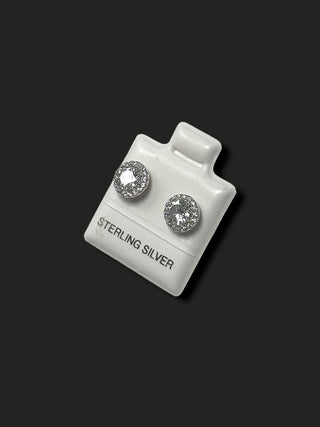 Broquel Circular con Zirconia Plata .925