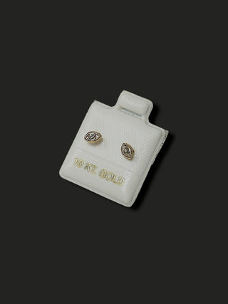 Broquel Ojo con Zirconia Oro 10k