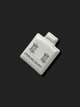 Broquel Zirconia Rectangular Plata .925