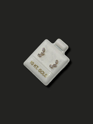 Broquel Ondulado Zirconias Oro 10k